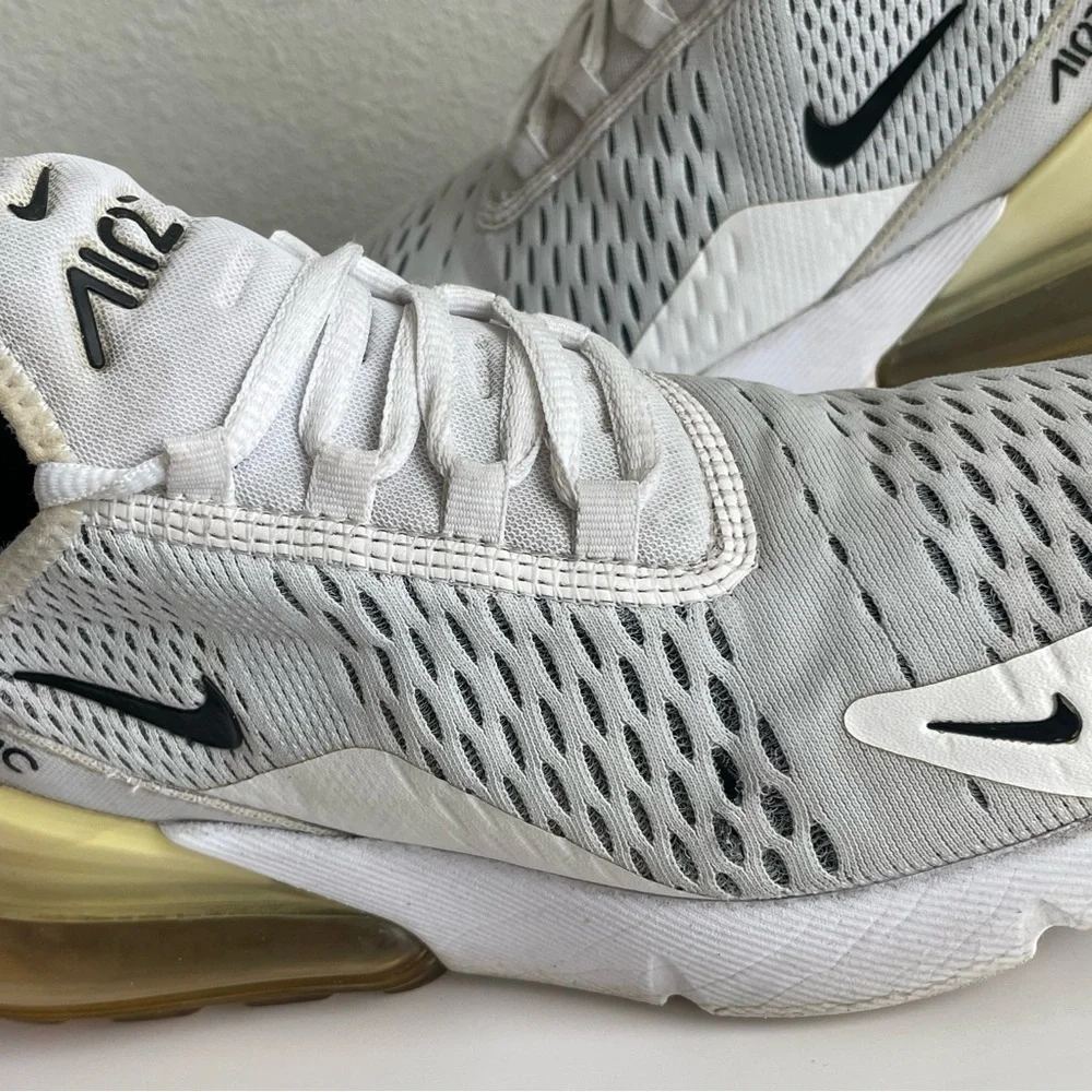 Nike Air Max 270 White and Gray Sneakers